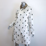 Burberry Carrington Dalmation Print Car Coat Off-White Cotton Size US 2