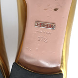 Gucci Studded Cap Toe Ballet Flats Gold Metallic Leather Size 37.5