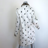 Burberry Carrington Dalmation Print Car Coat Off-White Cotton Size US 2