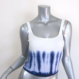 Maje Mitournelle Tie Dye Ribbed Knit Cardigan & Tank Twin Set White/Navy Size 1