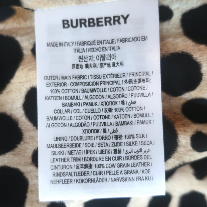 Burberry Carrington Dalmation Print Car Coat Off-White Cotton Size US 2