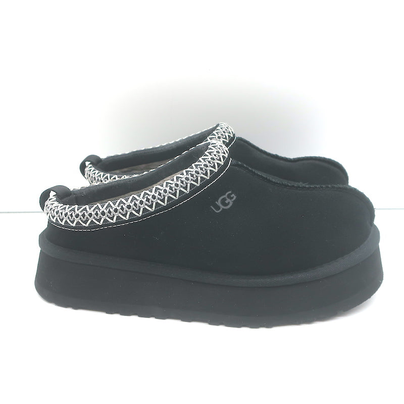 UGG Tazz Platform Slippers Black Suede Size 8