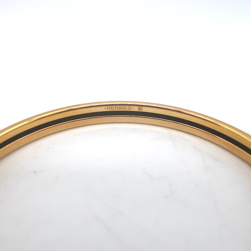 Hermes Uni Bangle Bracelet Bleu Orage Enamel Size 65 US Small