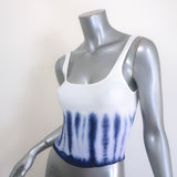 Maje Mitournelle Tie Dye Ribbed Knit Cardigan & Tank Twin Set White/Navy Size 1