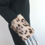 Tom Ford Leopard Calf Hair Cuff Dress Black Crepe Size 44