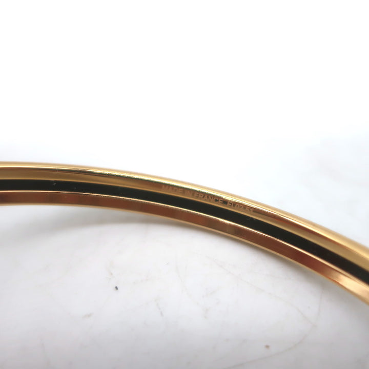 Hermes Uni Bangle Bracelet Bleu Orage Enamel Size 65 US Small
