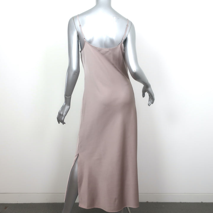 AllSaints Hadley Midi Slip Dress Dusty Pink Stretch Satin Size US 8