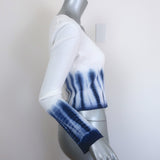 Maje Mitournelle Tie Dye Ribbed Knit Cardigan & Tank Twin Set White/Navy Size 1