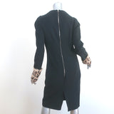Tom Ford Leopard Calf Hair Cuff Dress Black Crepe Size 44
