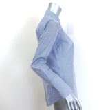 Nili Lotan Striped Button-Up Shirt Blue/White Cotton Size Small Long Sleeve Top