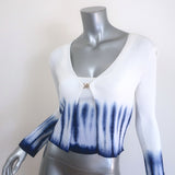 Maje Mitournelle Tie Dye Ribbed Knit Cardigan & Tank Twin Set White/Navy Size 1