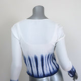 Maje Mitournelle Tie Dye Ribbed Knit Cardigan & Tank Twin Set White/Navy Size 1