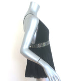 Just Cavalli Crystal-Embellished Pleated Tank Top Black Silk Size 46