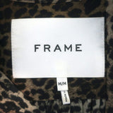 FRAME Gillian Leopard Print Puff Sleeve Blouse Brown Silk Size Medium