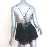 Just Cavalli Crystal-Embellished Pleated Tank Top Black Silk Size 46