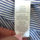 Nili Lotan Striped Button-Up Shirt Blue/White Cotton Size Small Long Sleeve Top
