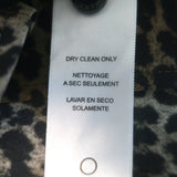 FRAME Gillian Leopard Print Puff Sleeve Blouse Brown Silk Size Medium