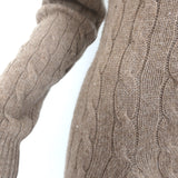 Polo Ralph Lauren Cable Knit Sweater Dress Camel Wool-Cashmere Size Small