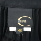 Just Cavalli Crystal-Embellished Pleated Tank Top Black Silk Size 46