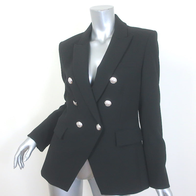 Veronica Beard Miller Dickey Jacket Black Size 8 Double Breasted Blazer
