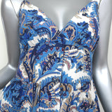 Cara Cara Nathali Tiered Maxi Dress Blue Paisley Print Cotton Size Small