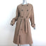 NSF Belted Trench Coat Brown Cotton Size Small Double Breasted Jacket