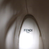 Fendi Karligraphy Crocodile-Embossed Riding Boots Cream Leather Size 38.5 NEW