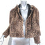 Morgane Le Fay Leopard Print Faux Fur Hooded Jacket Brown Size Extra Small