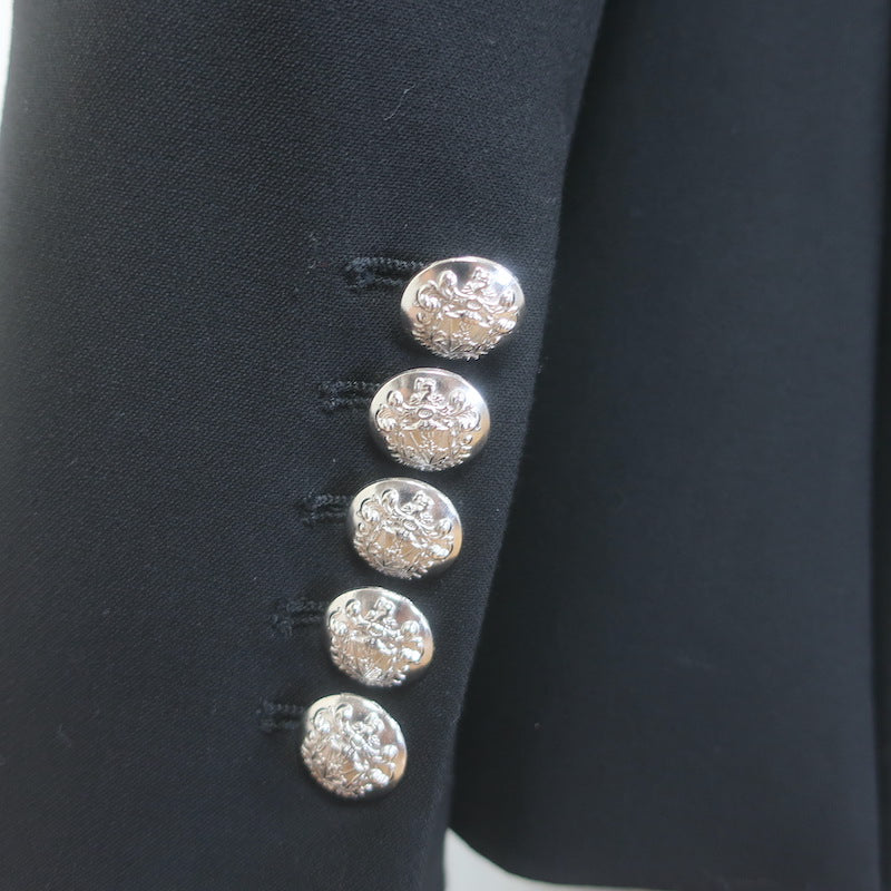 Veronica Beard Miller Dickey Jacket Black Size 8 Double Breasted Blazer
