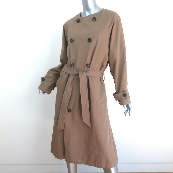 NSF Belted Trench Coat Brown Cotton Size Small Double Breasted Jacket