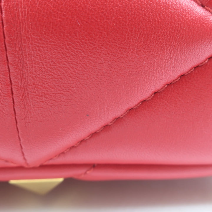 Valentino Medium Roman Stud Shoulder Bag Red Quilted Leather Crossbody