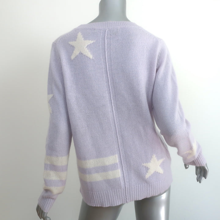 360 Cashmere Embrey Star Sweater Lavender Size Large