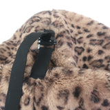 Morgane Le Fay Leopard Print Faux Fur Hooded Jacket Brown Size Extra Small