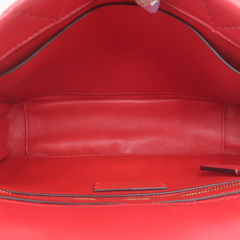 Valentino Medium Roman Stud Shoulder Bag Red Quilted Leather Crossbody