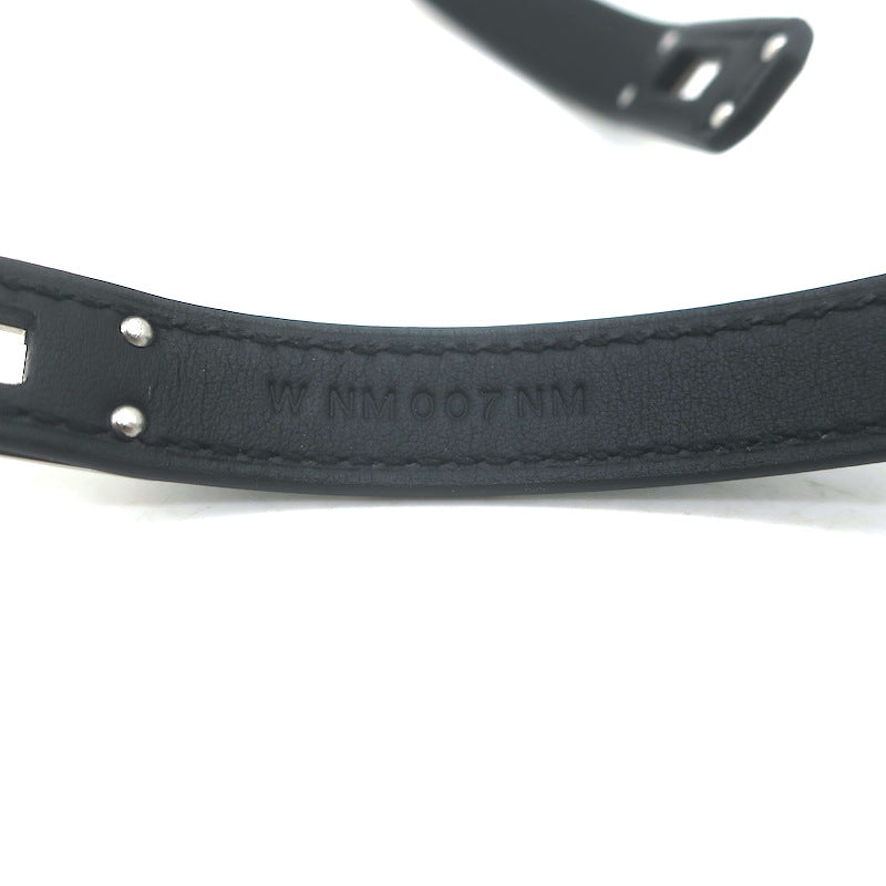 Hermes Kelly Triple Tour Wrap Bracelet/Choker Necklace Black Leather Palladium Hardware