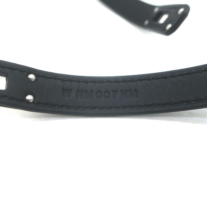 Hermes Kelly Triple Tour Wrap Bracelet/Choker Necklace Black Leather Palladium Hardware