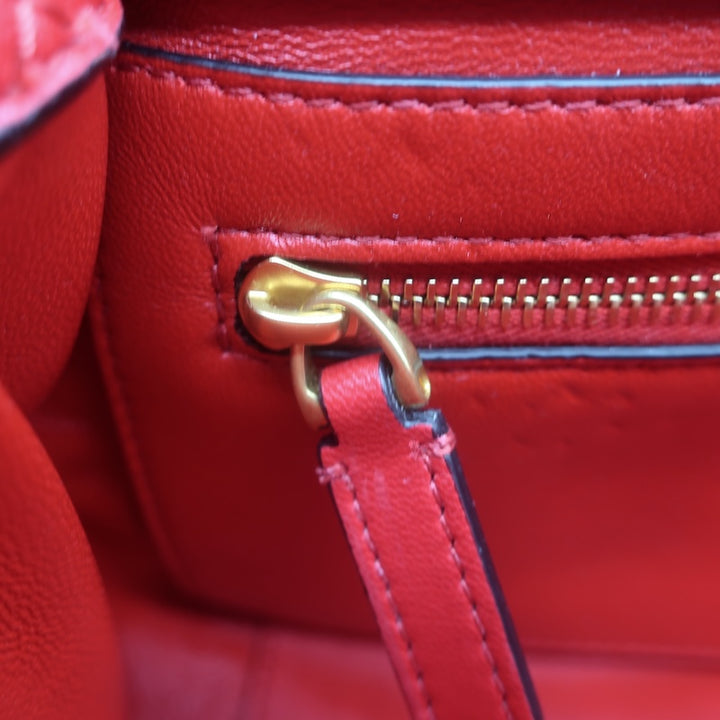 Valentino Medium Roman Stud Shoulder Bag Red Quilted Leather Crossbody