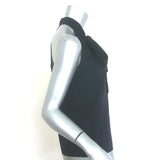 Nili Lotan Zelie Halterneck Top Dark Navy Silk Size 2 Tie-Neck Blouse NEW