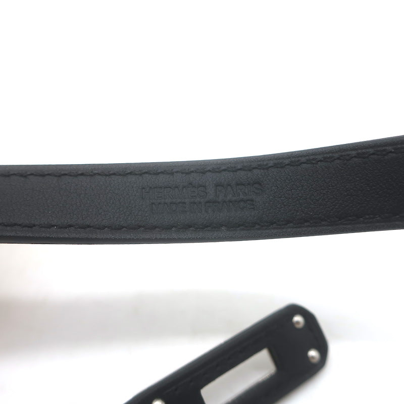 Hermes Kelly Triple Tour Wrap Bracelet/Choker Necklace Black Leather Palladium Hardware