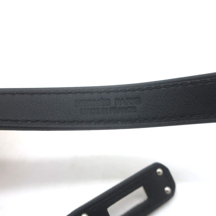 Hermes Kelly Triple Tour Wrap Bracelet/Choker Necklace Black Leather Palladium Hardware