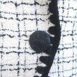 Veronica Beard Tweed Dickey Jacket Cream Cotton-Blend Size 2 One-Button Blazer