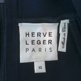 Herve Leger Icon Square Neck Bandage Top Navy Size Extra Small