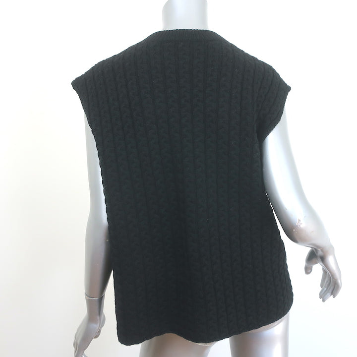 Loewe Anagram Sleeveless Sweater Black Wool Size Extra Small New