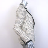 Veronica Beard Tweed Dickey Jacket Cream Cotton-Blend Size 2 One-Button Blazer