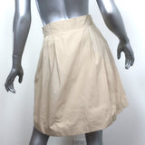 Michael Kors Pleated A-Line Skirt Beige Cotton Size 4