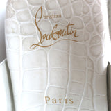Christian Louboutin Lock Wool Shearling Slingback Sandals Cream Size 38.5