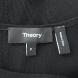 Theory Nilimary Prosecco Ruffled Hem Midi Dress Black Knit Size Petite