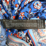 Zara The Megane Wrap Dress Blue Floral Print Crepe Size Large NEW