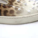 Christian Louboutin Manitoboat Spike Sneakers Leopard/White Ombre Patent Size 38
