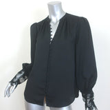 L'Agence Ava Lace Cuff Blouse Black Size Small Long Sleeve Button-Up Top